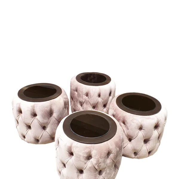 Single Pair Ottoman With Glass Topping OT001