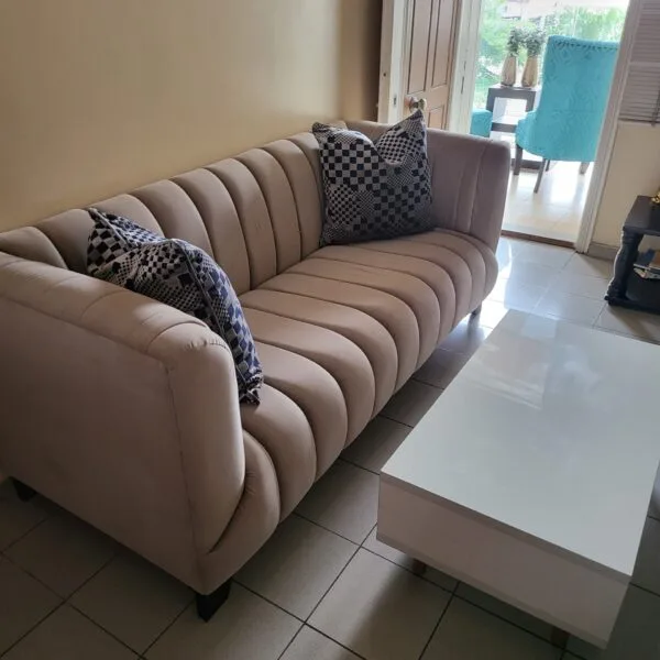 Three Seater Sofa With 2 Throw Pillows