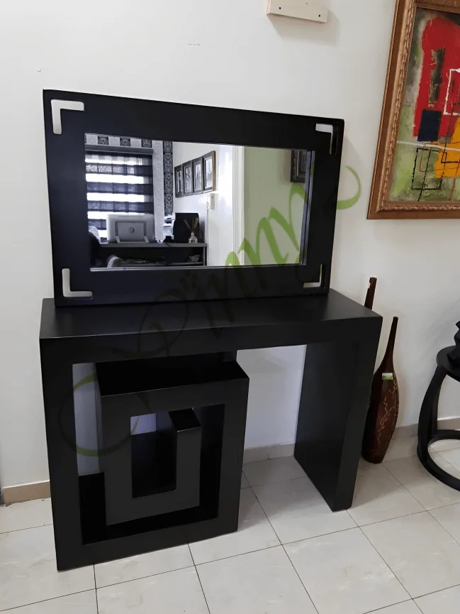 Wooden black console mirror Elegant Console Mirror - Image 1