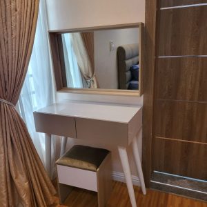 Dresser Mirror with Stool for Bedroom