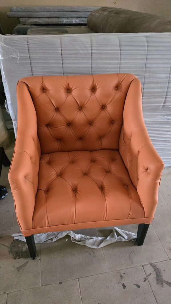 Semiskin leather accent chair in a living room from Winnyz Interiors