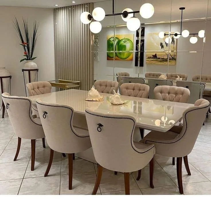 Real marble-top dining set - Image 1