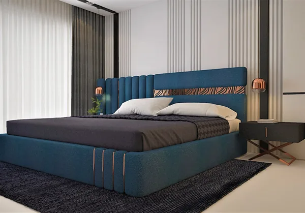 Bedframe with 2 bedside cabinets